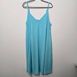 Torrid Maxi Slub V-Neck Cami Cover-Up Dress Sz L Trapeze Sleeveless Flowy Beach